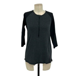 Lululemon‎ Spincity Top Long Sleeve Zip Tee Layer Heathered Black Gray Size 6
